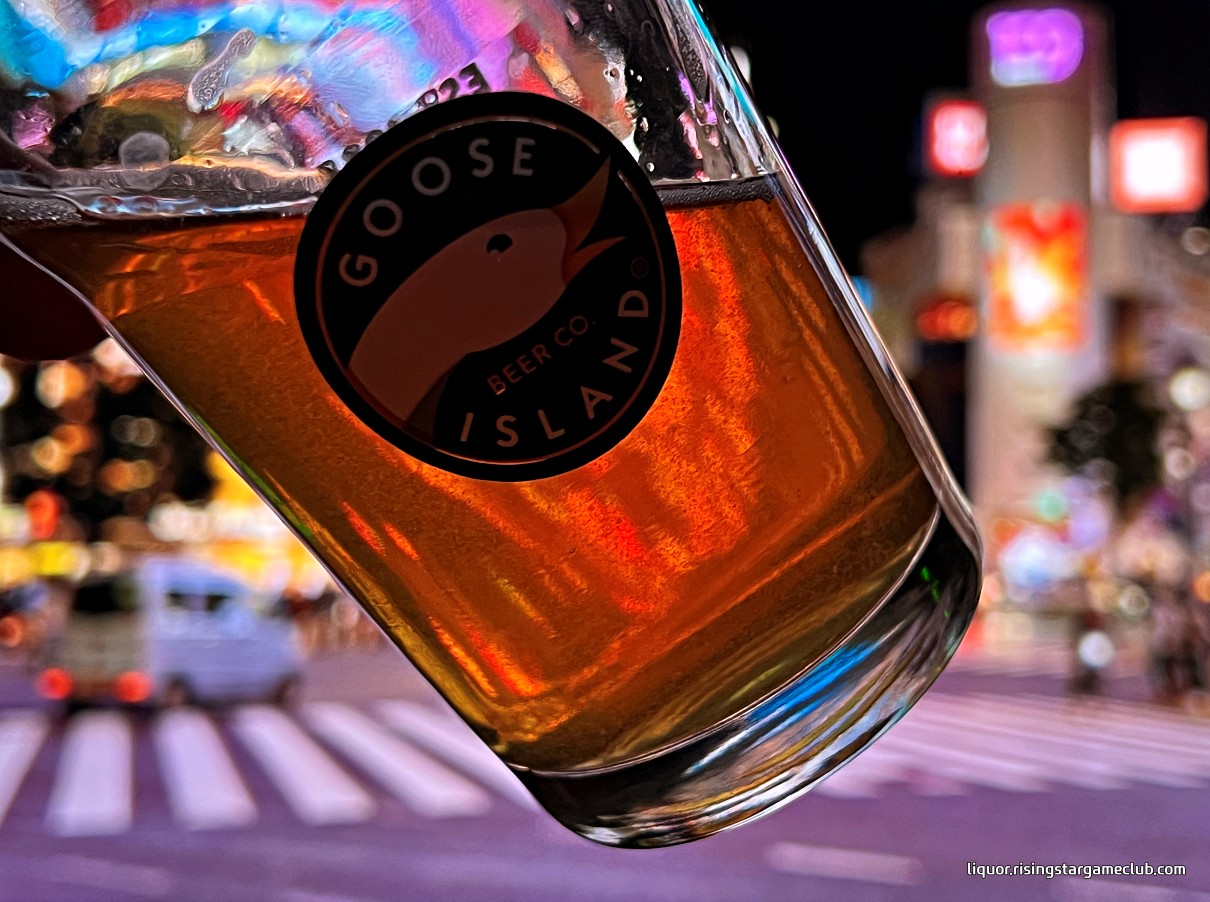 구스 아일랜드(Goose Island) IPA 맥주를 즐기는 사진