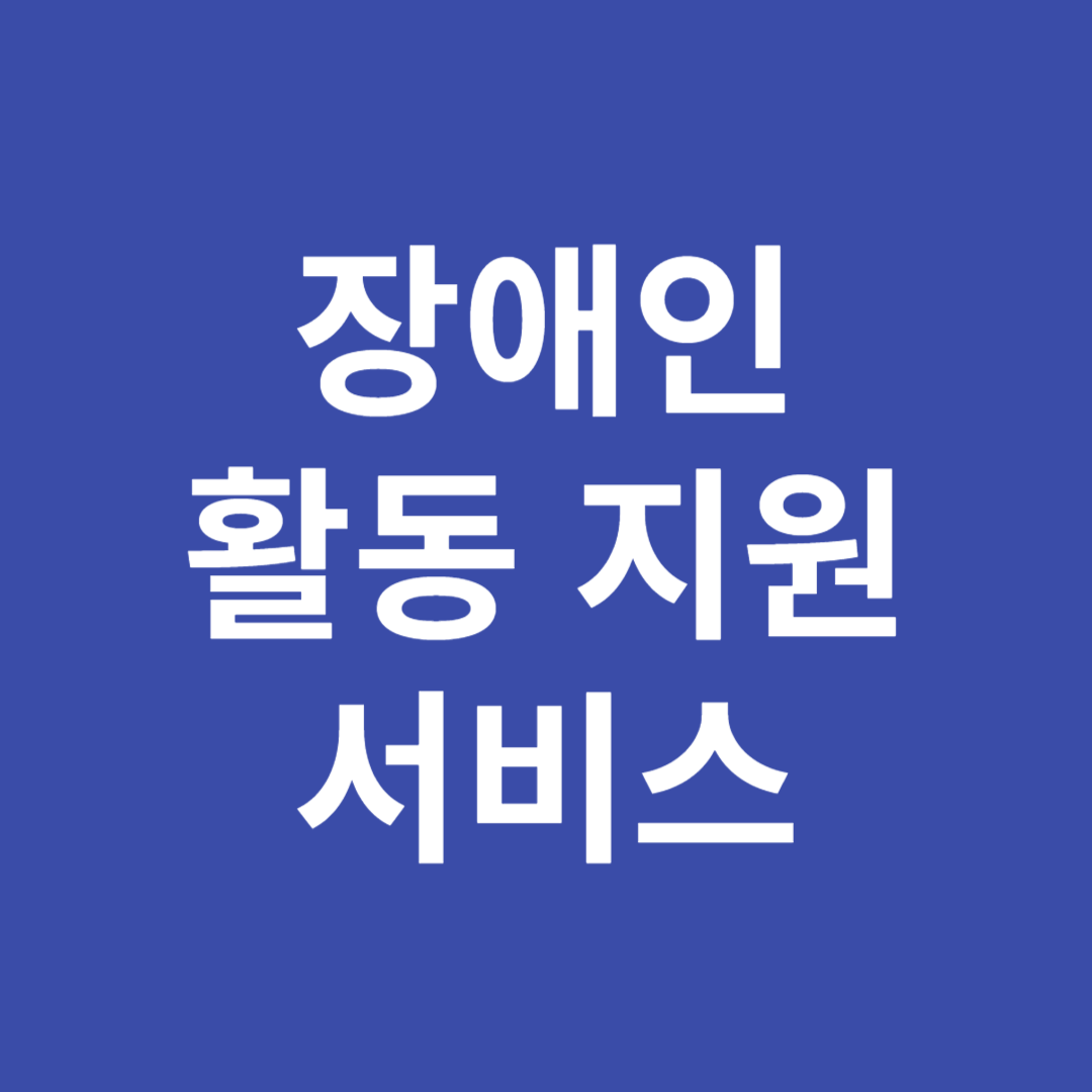 장애인 활동지원 서비스