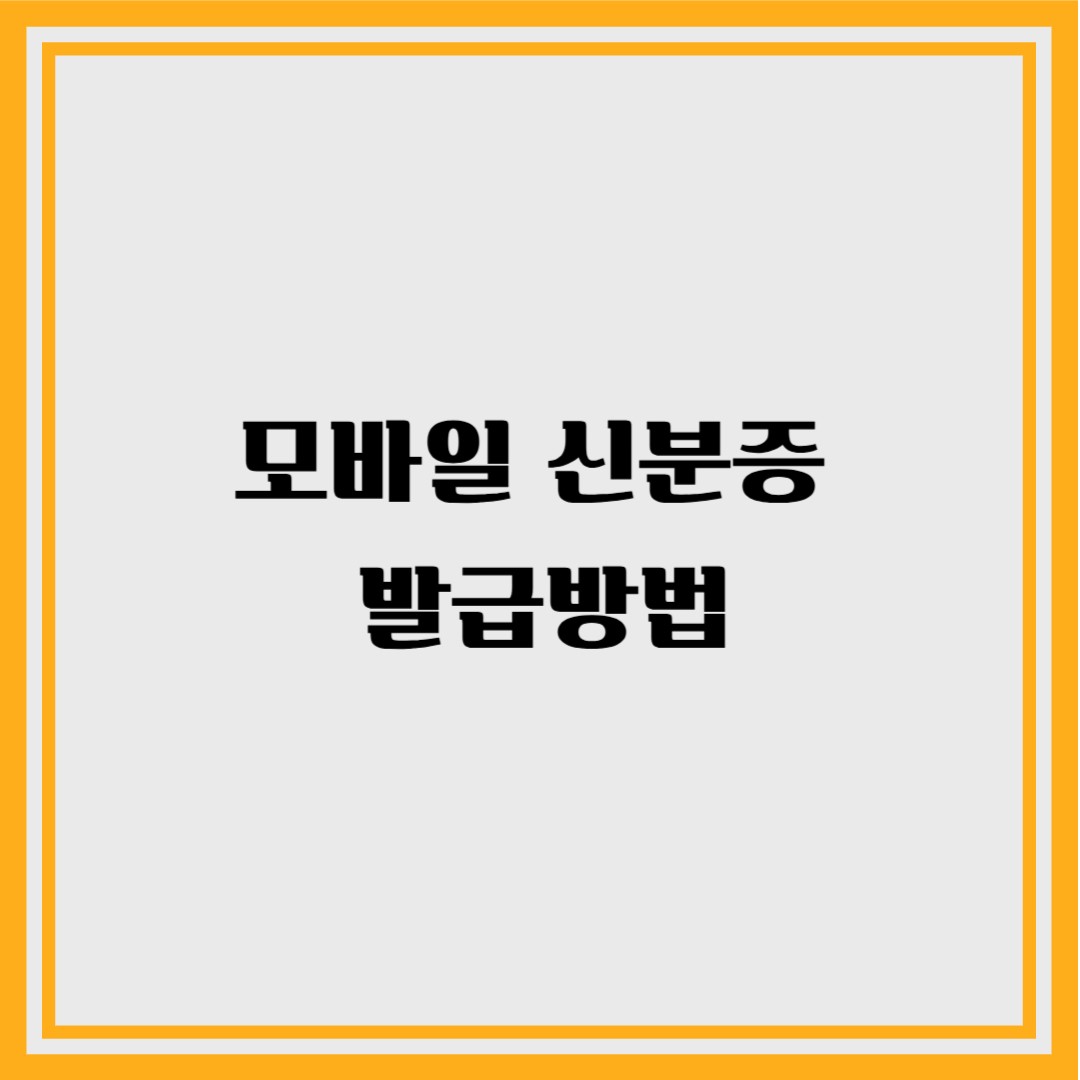 모바일 신분증 발급