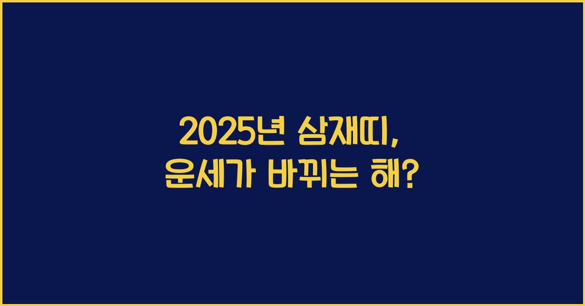 2025년 삼재띠