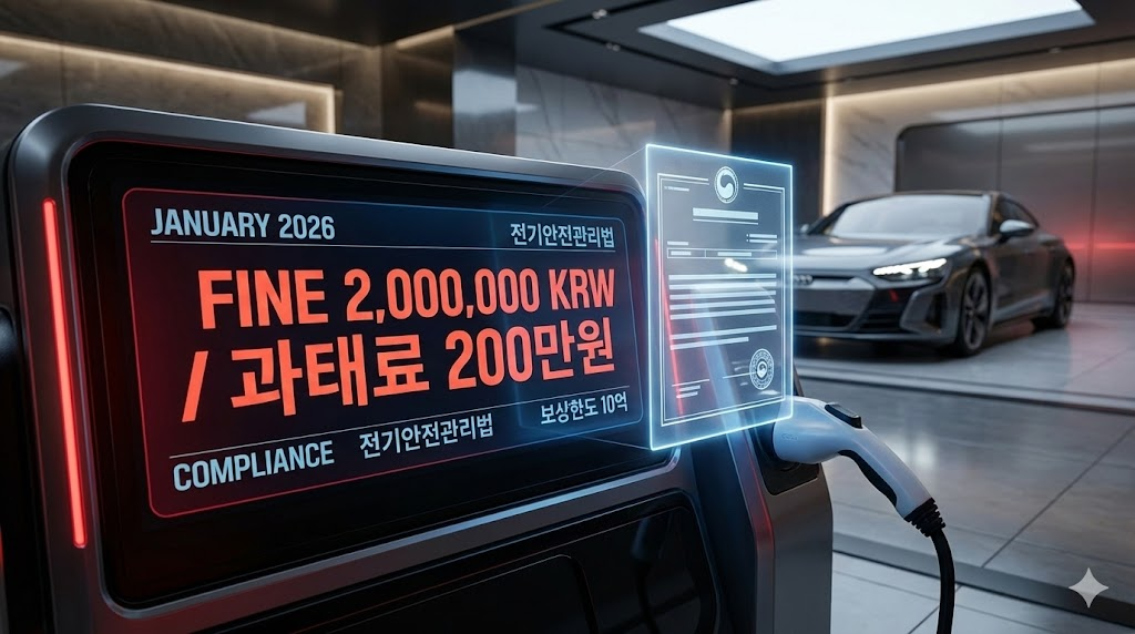 전기차 차주 필독: 1월부터 의무화된 '충전소 화재 보험' 미가입 시 과태료 200만 원? 당신이 놓친 법 개정안