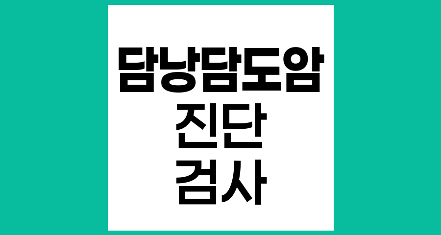 담낭담도암의 진단방법과 검사 종류