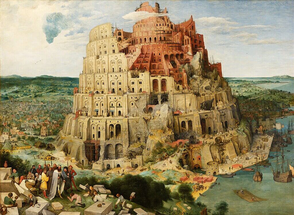 Pieter Bruegel the Elder, The Tower of Babel (1526/1530-1569, Wikimedia Commons)