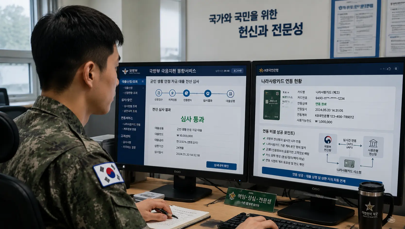 군인 생활 안정 자금 대출 전산 심사 통과 가이드라인과 나라사랑카드 연동 비결을 시중 은행 전산망으로 확인하는 현역 병사