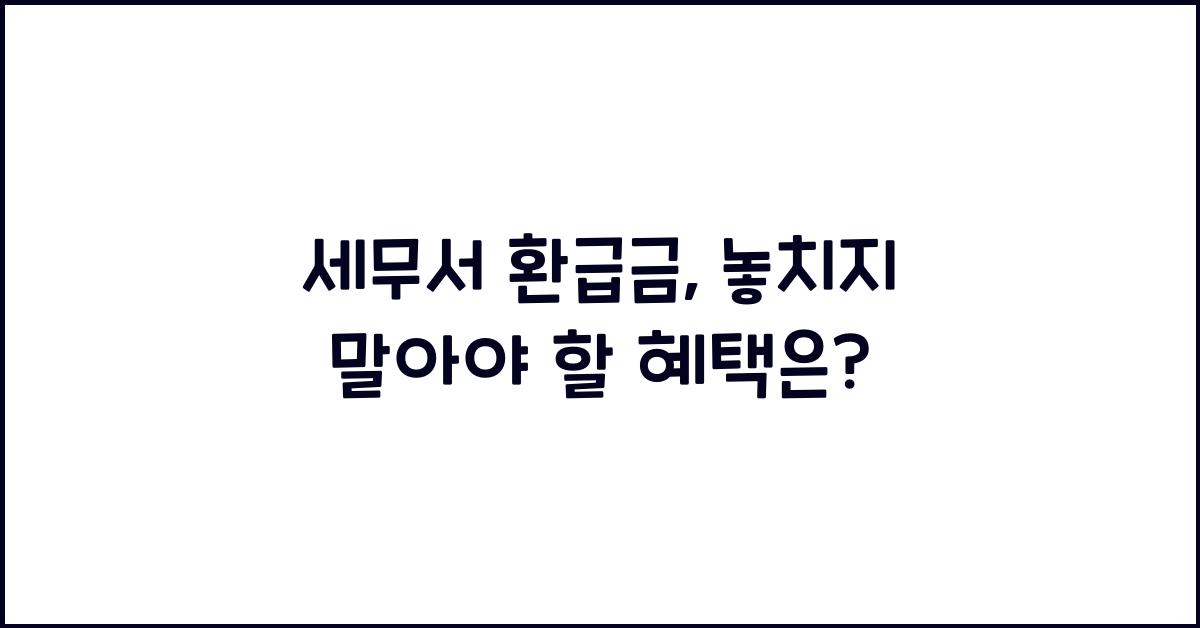 세무서 환급금