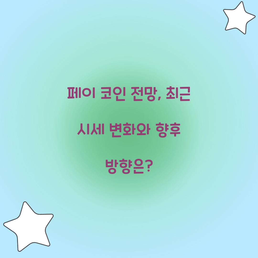 페이 코인 전망