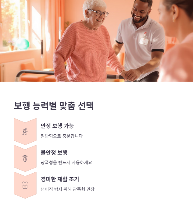 노인용, 환자용 맞춤 선택 기준