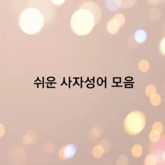사자성어 1000개 지혜의 보물창고_5