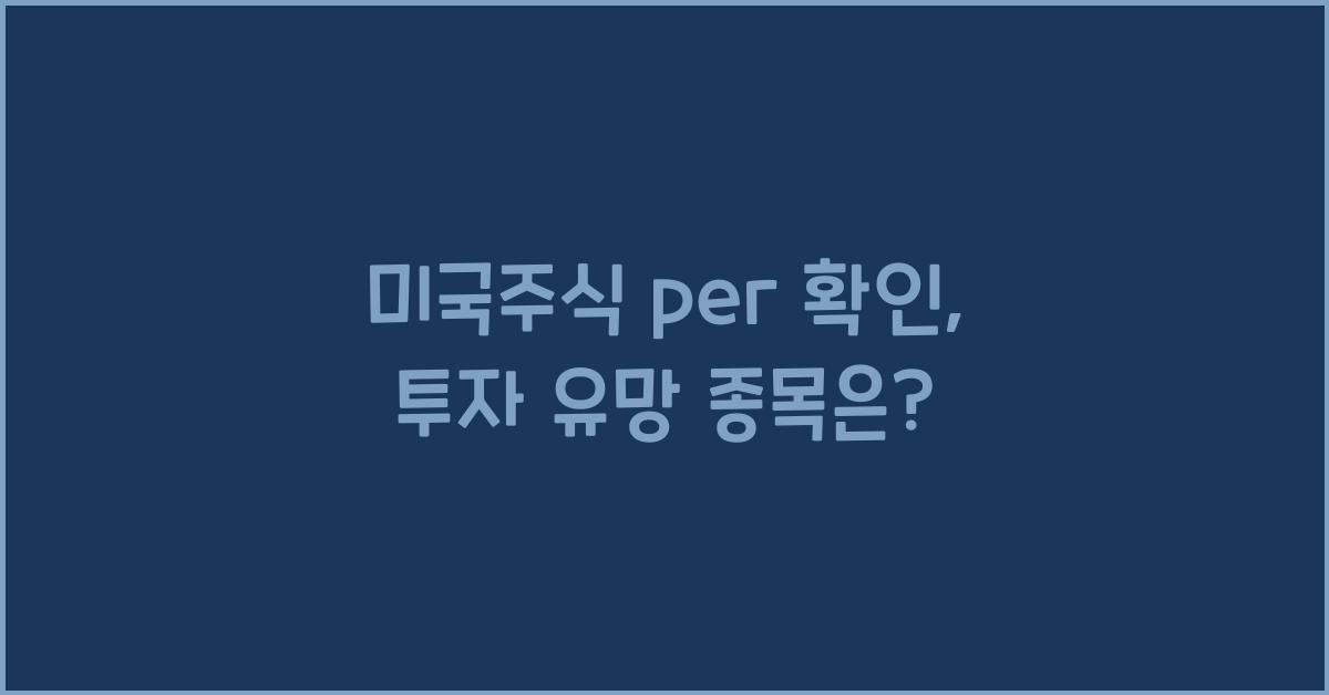 미국주식 per 확인