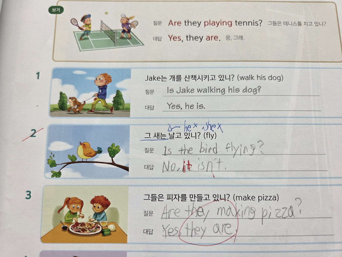 새는 he, she가 아니고 it 오답정리 및 말하기