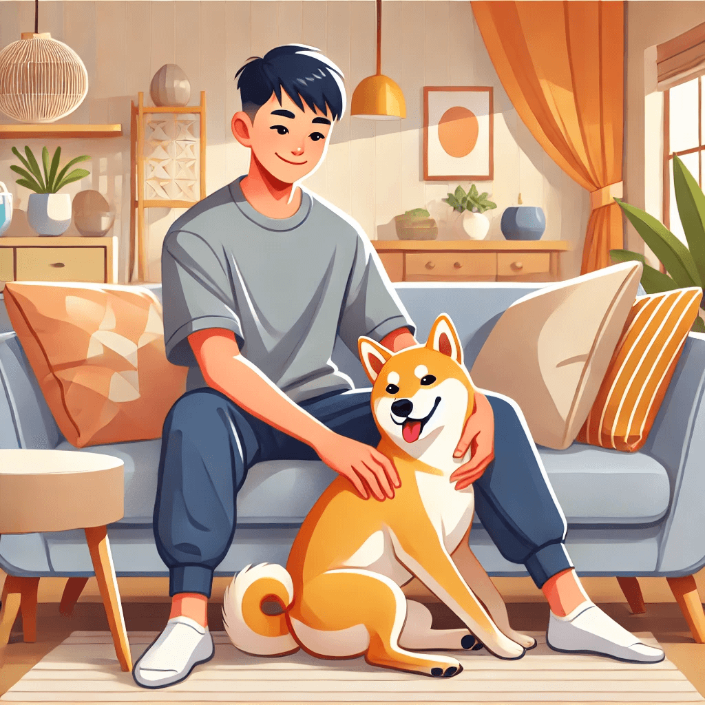 행복한 강아지와 나