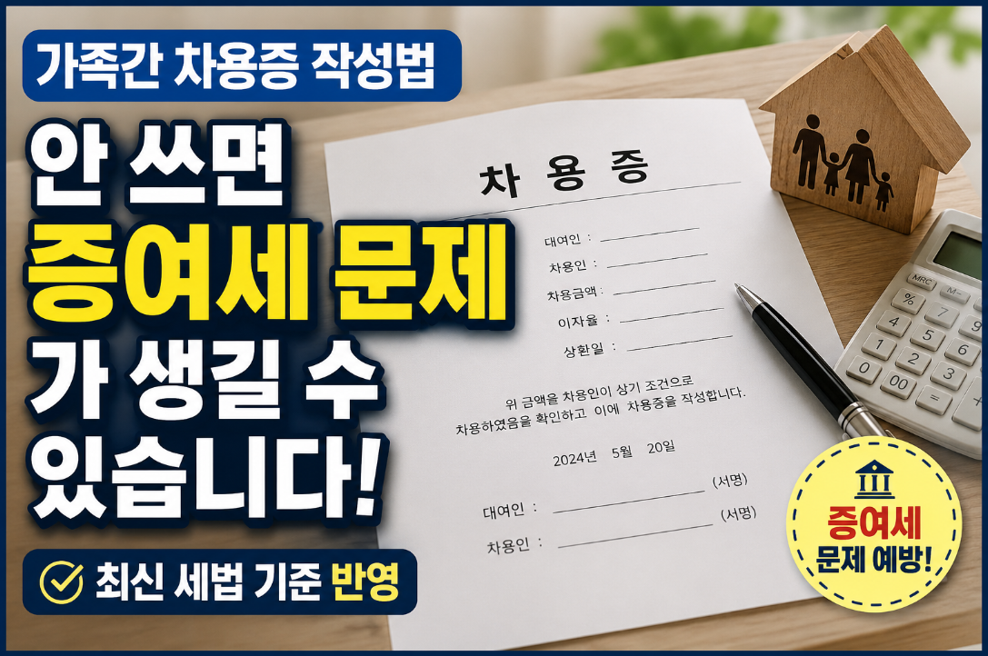 가족간 차용증 작성법｜안 쓰면 증여세 문제가 생길 수 있습니다