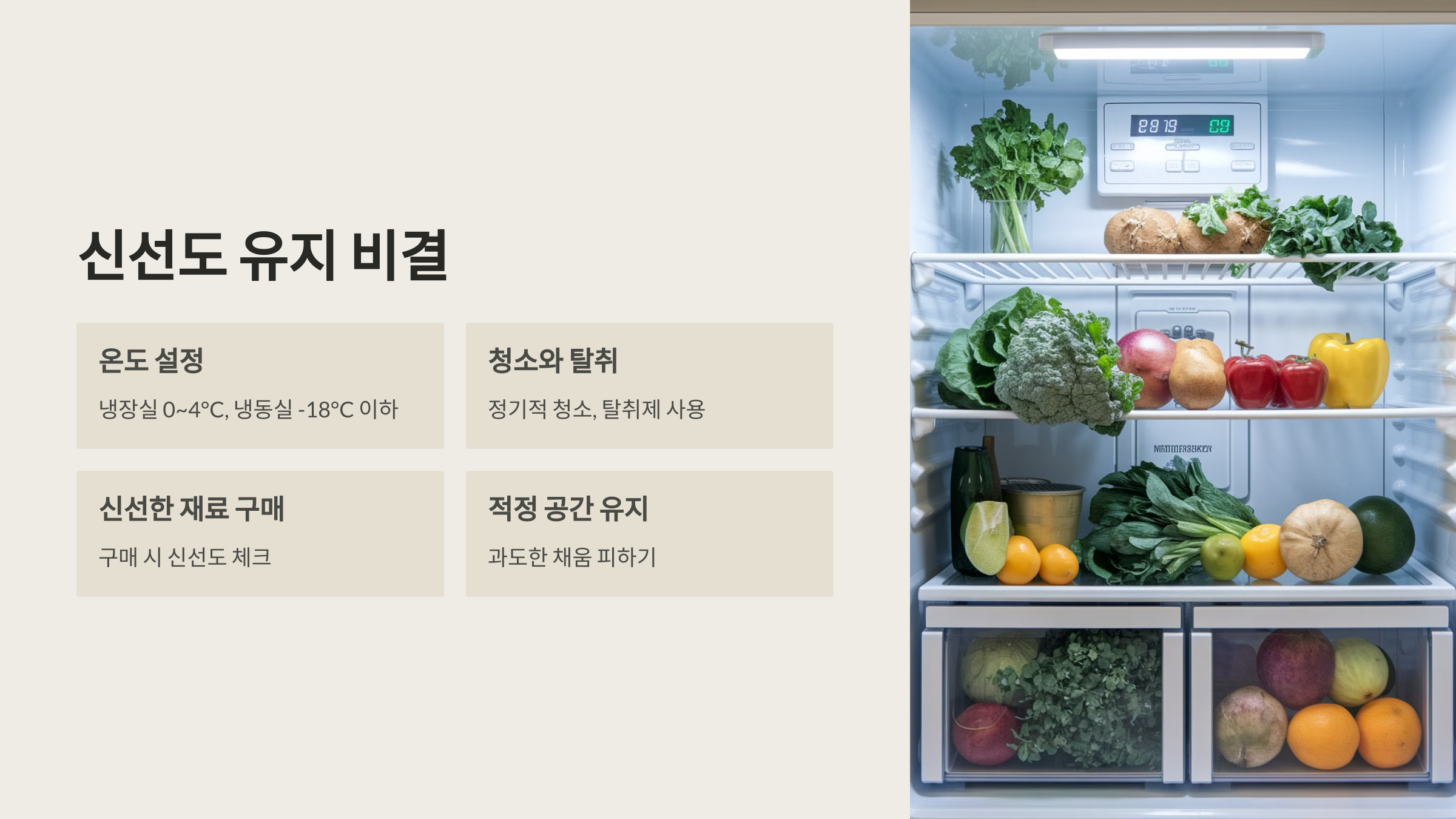 신선도 유지 비결