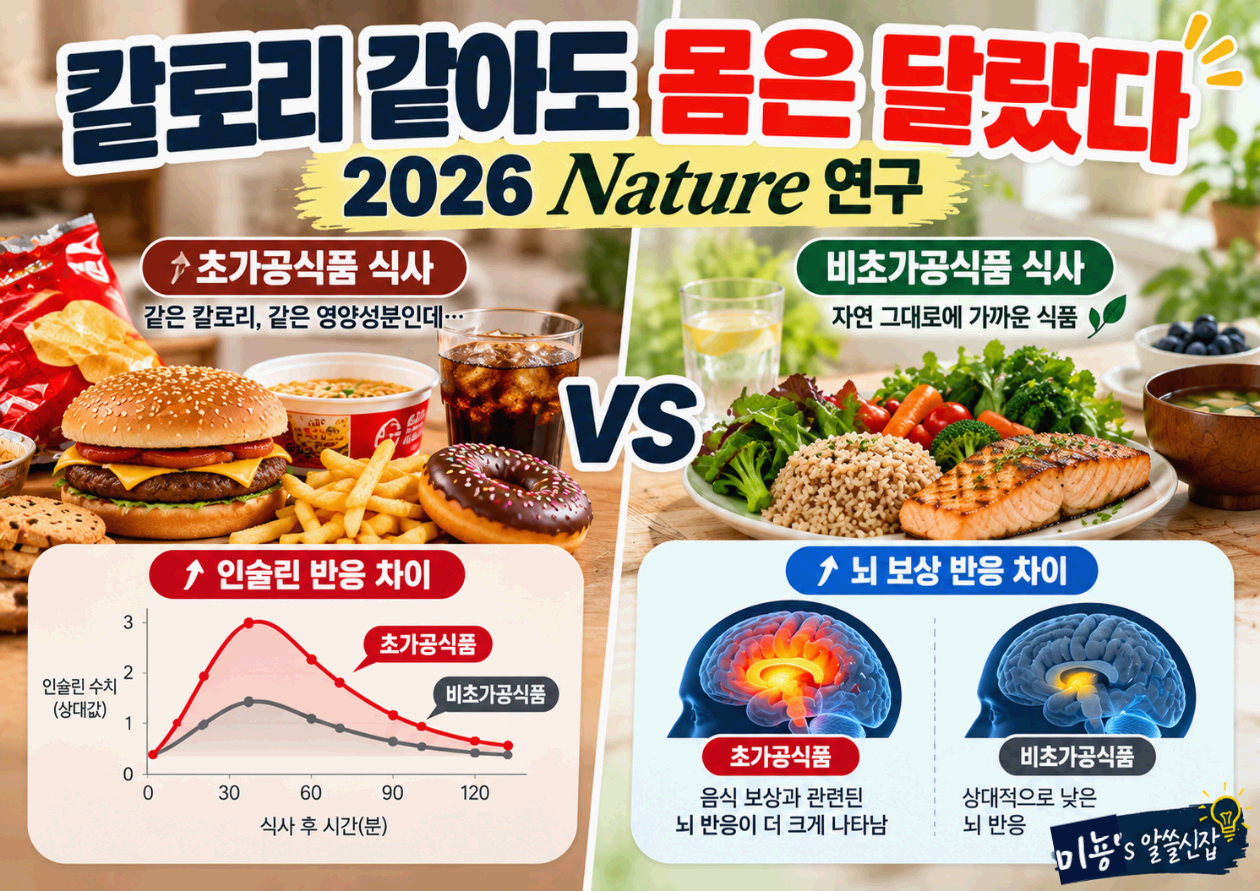 칼로리 같아도 몸은 달랐다|2026 Nature Metabolism 초가공식품 연구