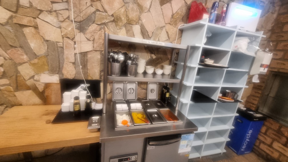 해운대 떡볶이 상국이네 매장 셀프코너