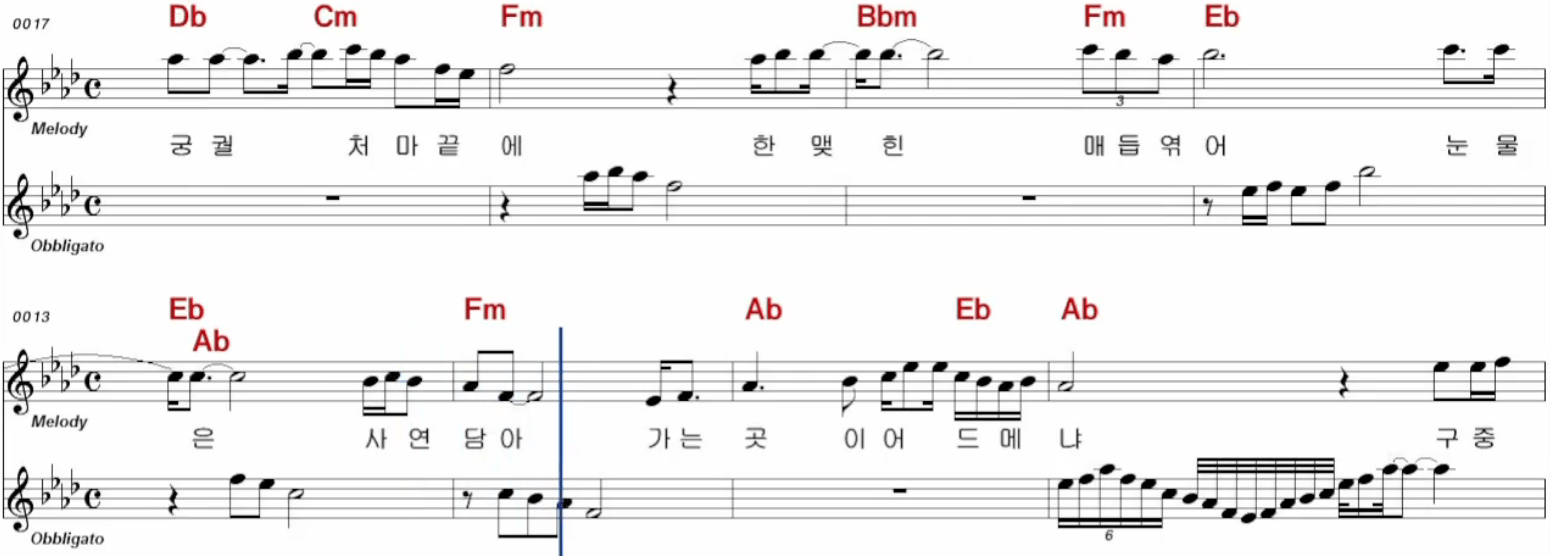 전미경 장녹수 악보