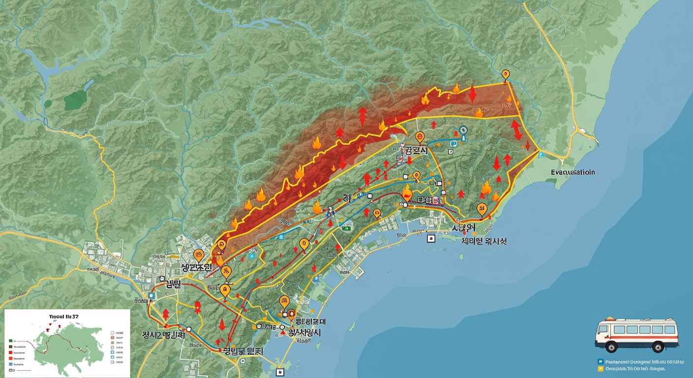 경북 산불 피해 지역 지도