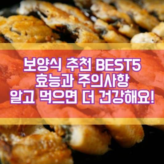 보양식 추천 BEST5, 효능과 주의사항
