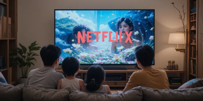 넷플릭스 요금제 공유하는 가족의 모습
