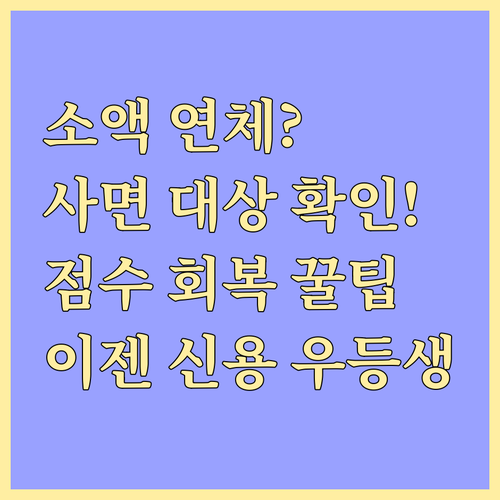 소액 연체자 신용사면 대상 확인과 신..