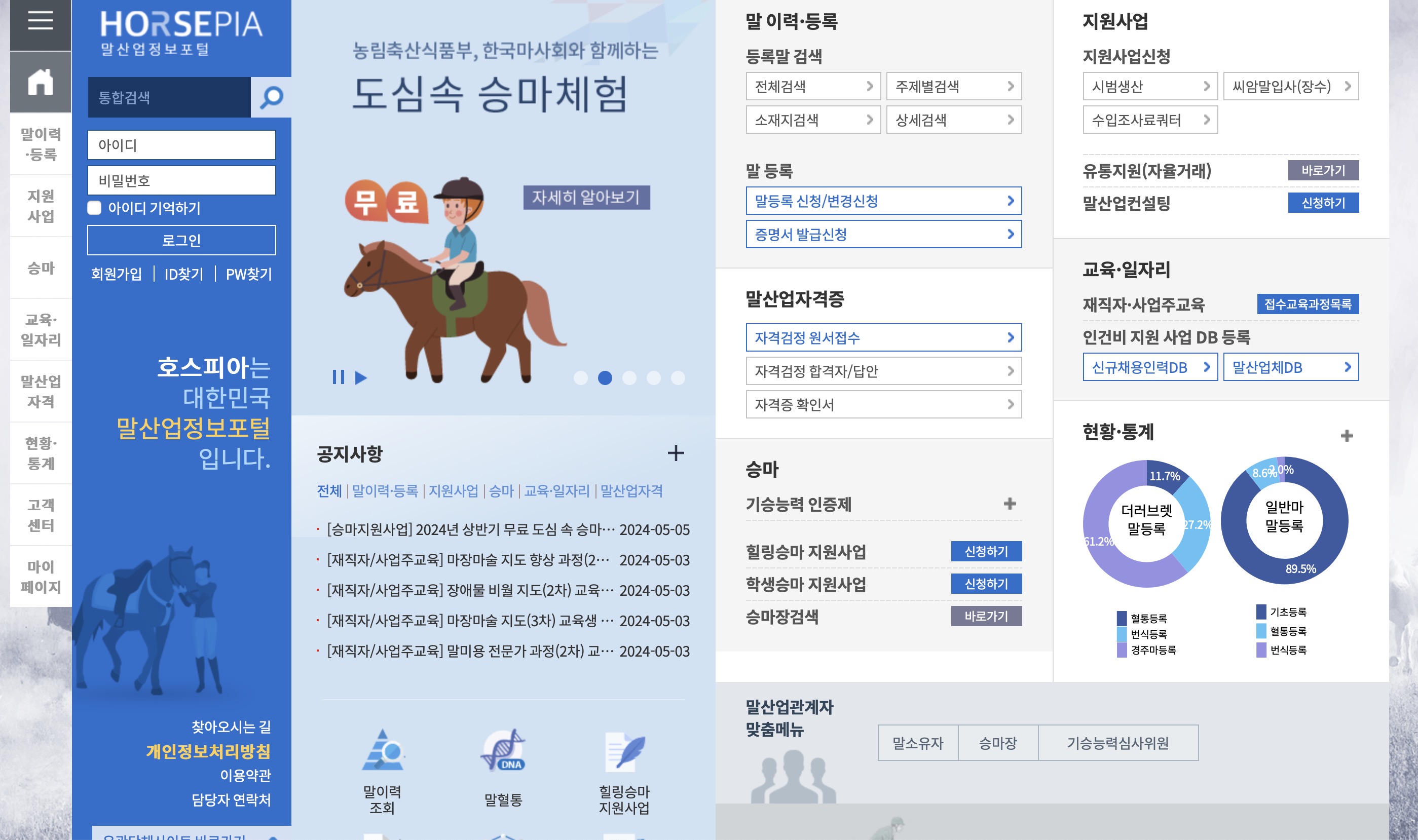 HORSEPIA 말산업정보포털 호스피아