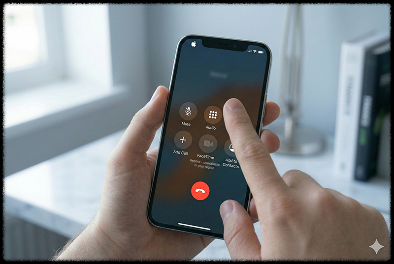 OS 정책으로 인해 통화 녹음 기능이 제한된 스마트폰 모습