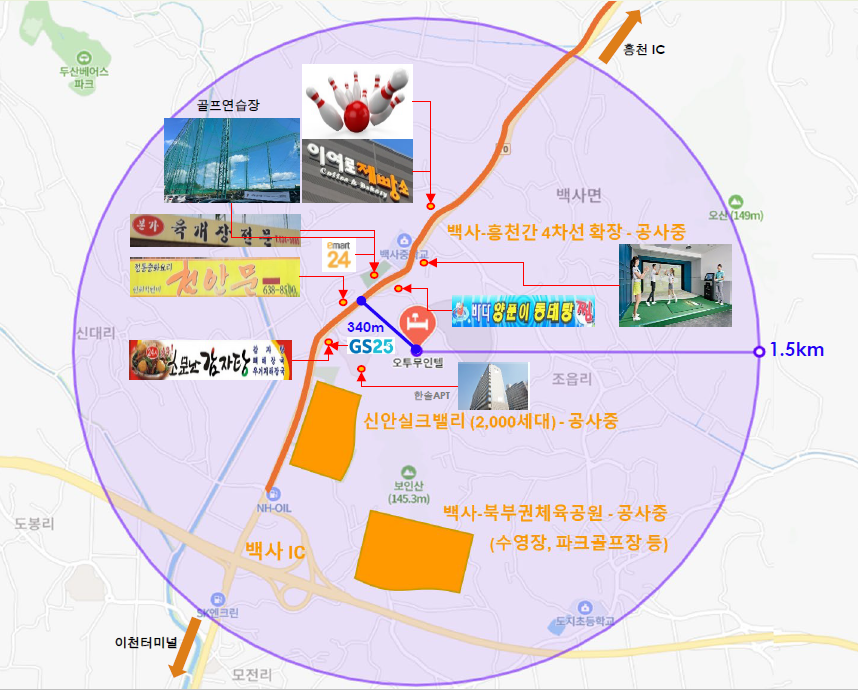 오투무인텔 위치도, 찾아오는 길
