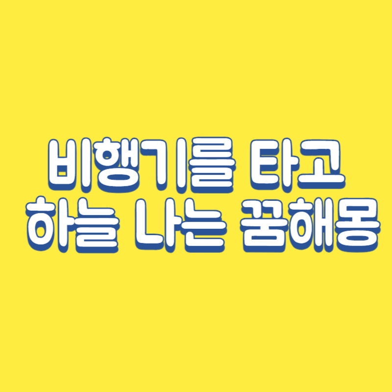 비행기를 타고 하늘을 나는 꿈해몽
