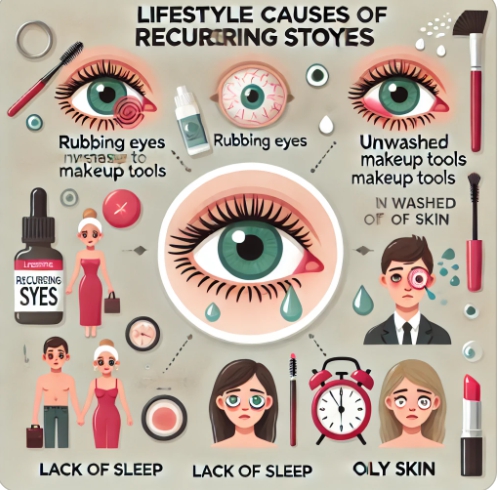 다래끼 원인 생활습관 인포그래픽 