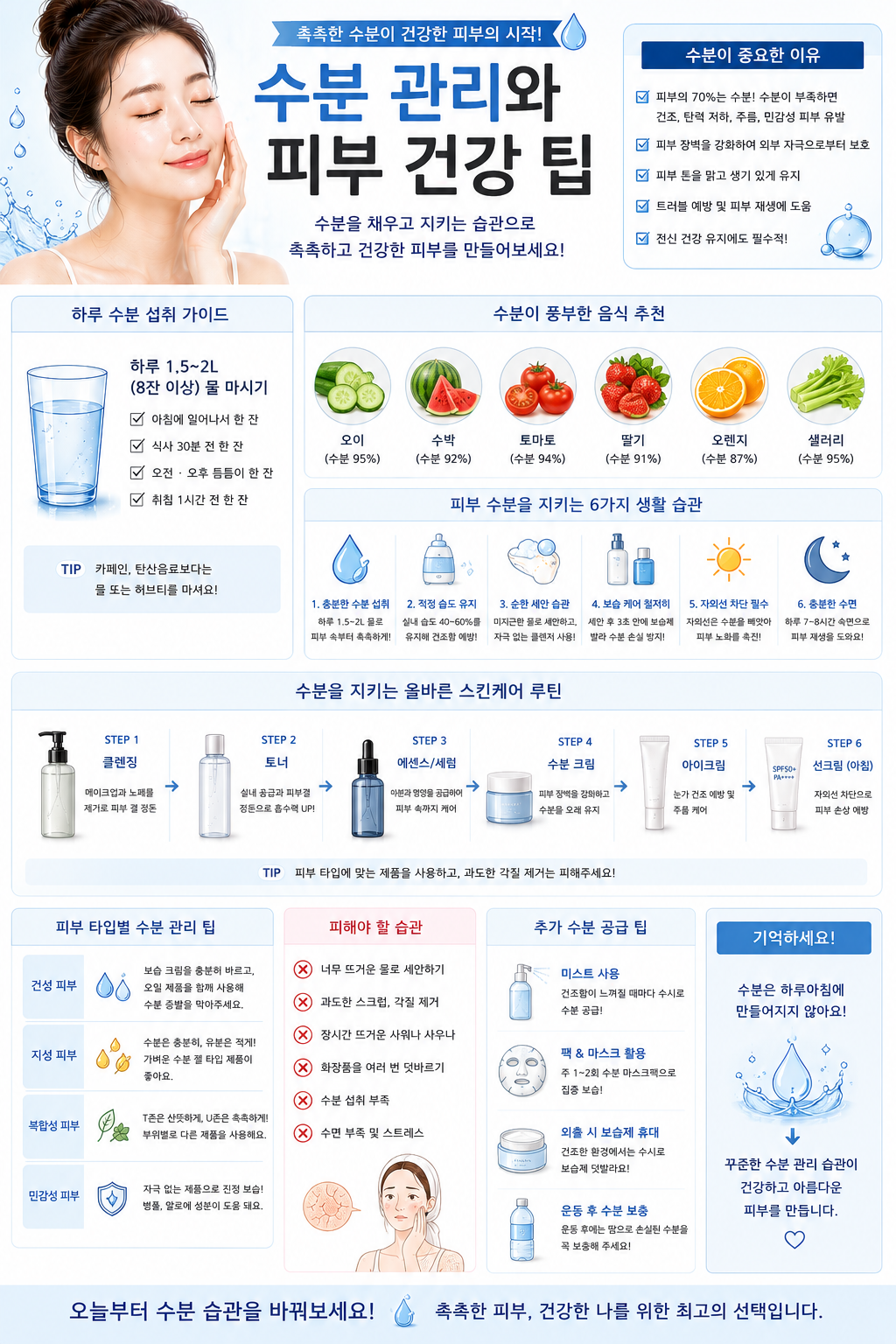 수분 관리와 피부 건강 팁 관련 사진
