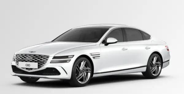 제네시스g80 우유니 화이트 색상 차량