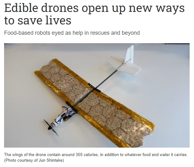 식품 과학과 로봇 공학의 융합: 먹는 로봇 VIDEO: Have your robot and eat it too! How edible robots are reducing electronic waste