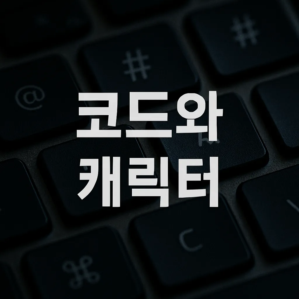 키보드위에 코드와 캐릭터