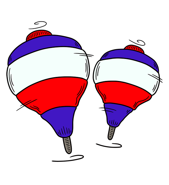 설날에 즐기는 팽이치기