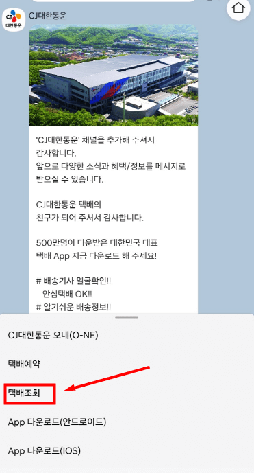 카카오톡 배송조회
