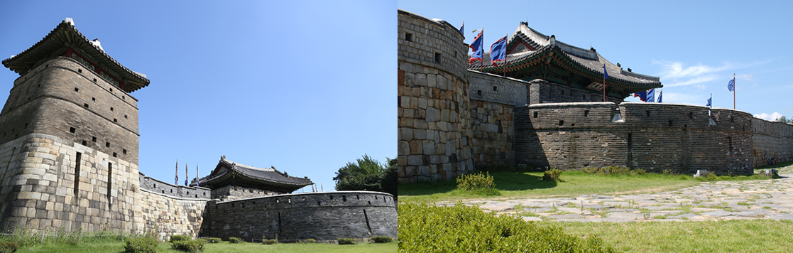 수원화성 화서문과 창룡문