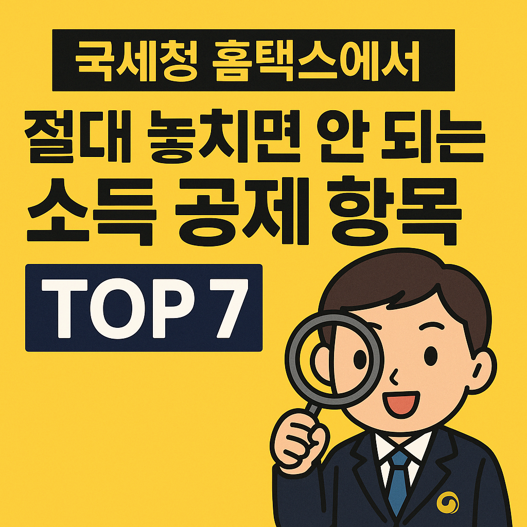 국세청 홈택스 에서 절대 놓치면 안 되는 소득 공제 항목 TOP 7