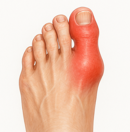 통풍의 증상을 나타내는 이미지