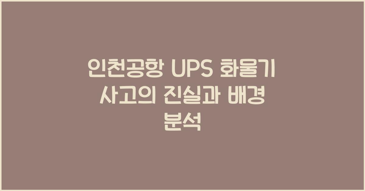 인천공항 ups 화물기 사고