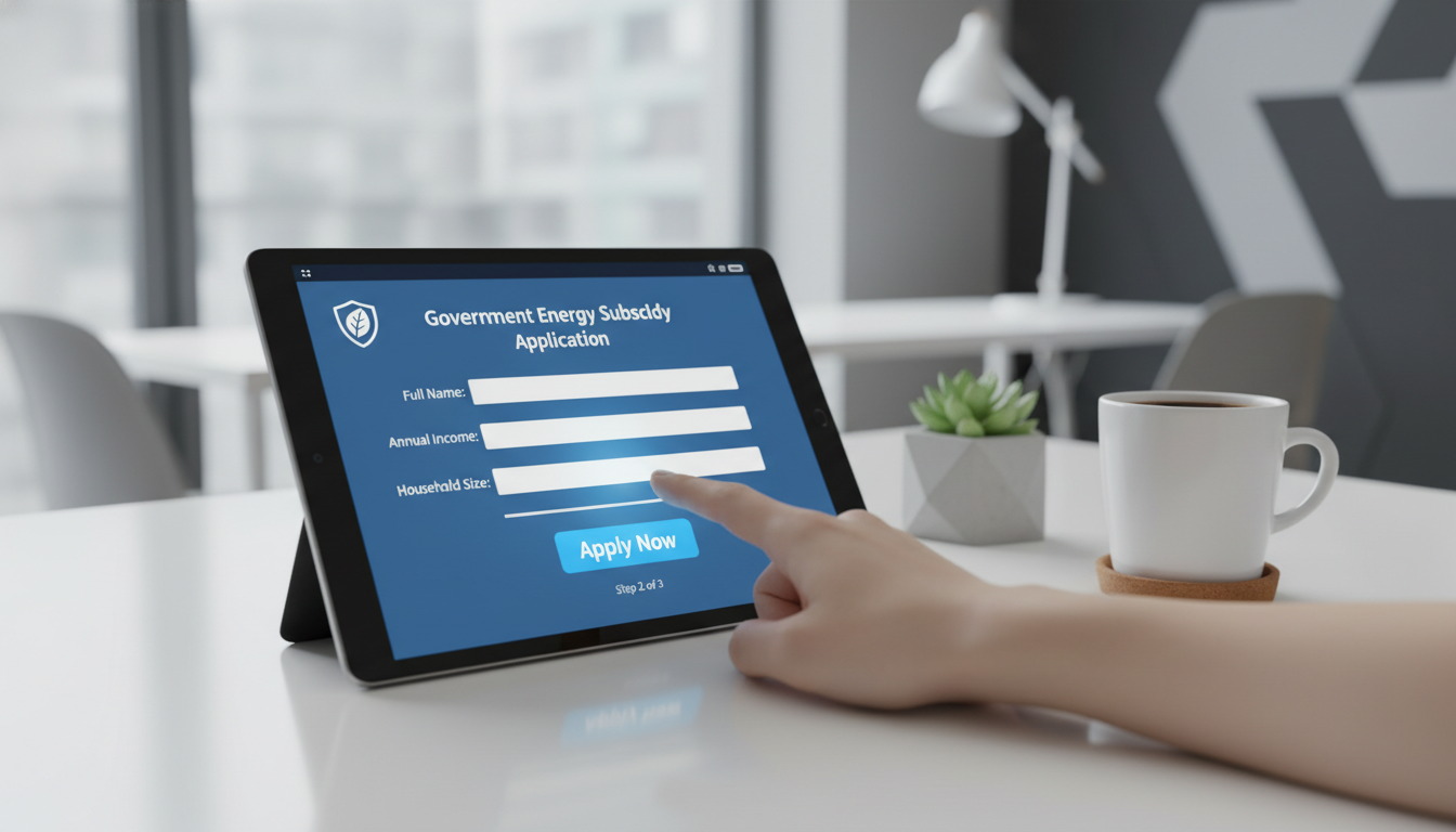 복지로 웹사이트를 통해 태블릿으로 간편하게 청년월세지원을 신청하는 모습