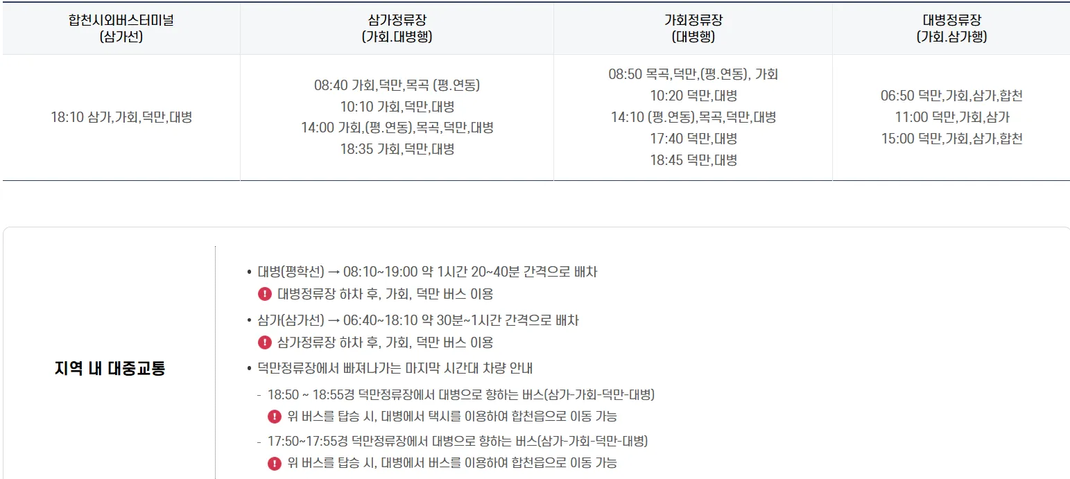 황매산 철쭉제 군내버스