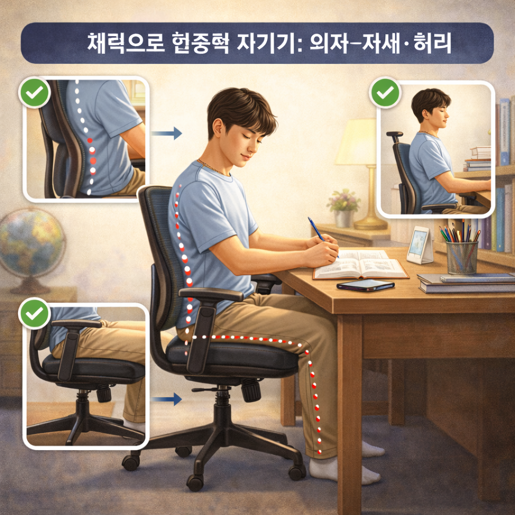 의자&middot;자세&middot;허리: 체력으로 집중력 지키기