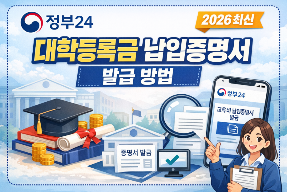 정부24로 대학 등록금 납입증명서 발급하는 법 (2026년 최신｜교육비 납입증명서 모바일 발급)