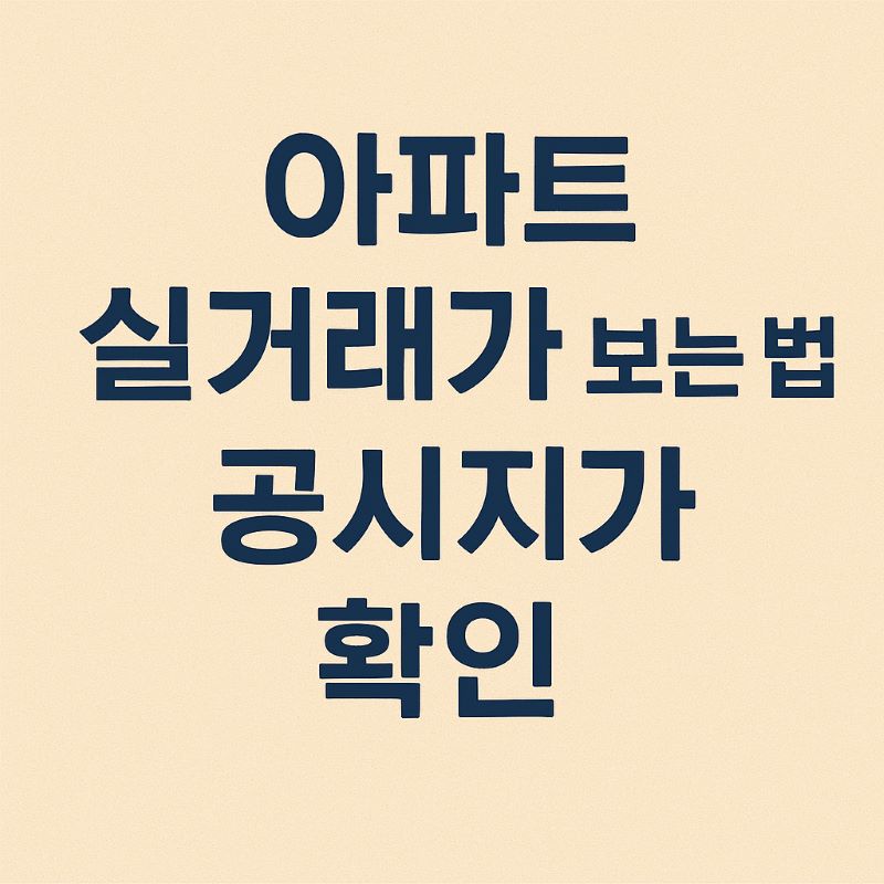 2025년 아파트 실거래가 보는 법 + 공시지가 확인