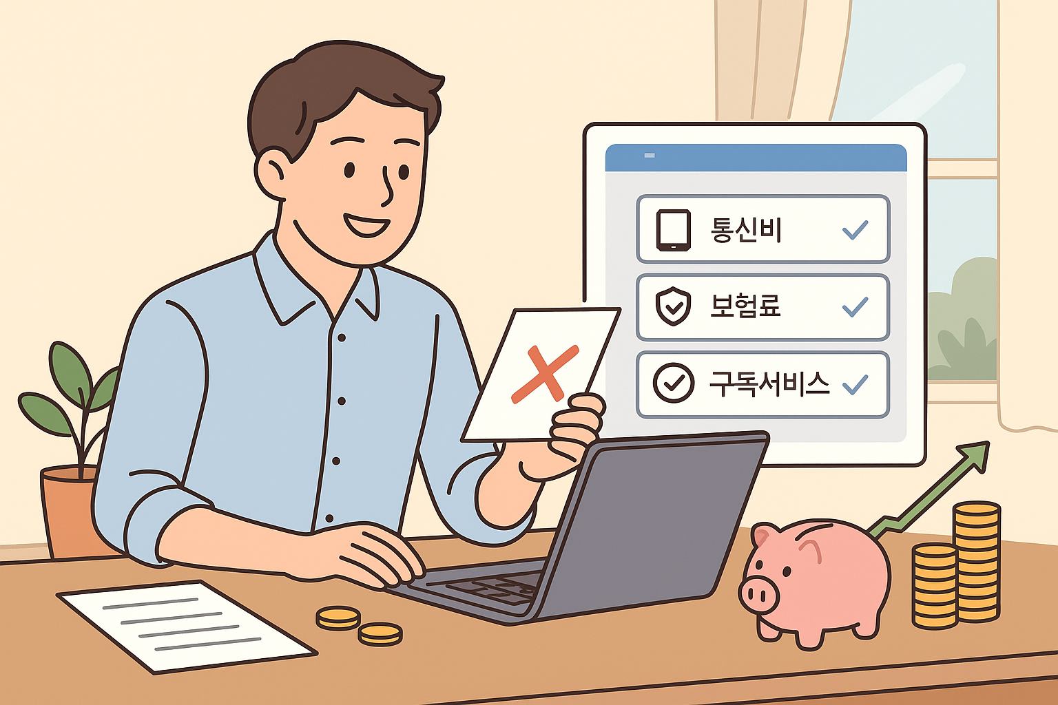 고정 지출 줄이는 이미지