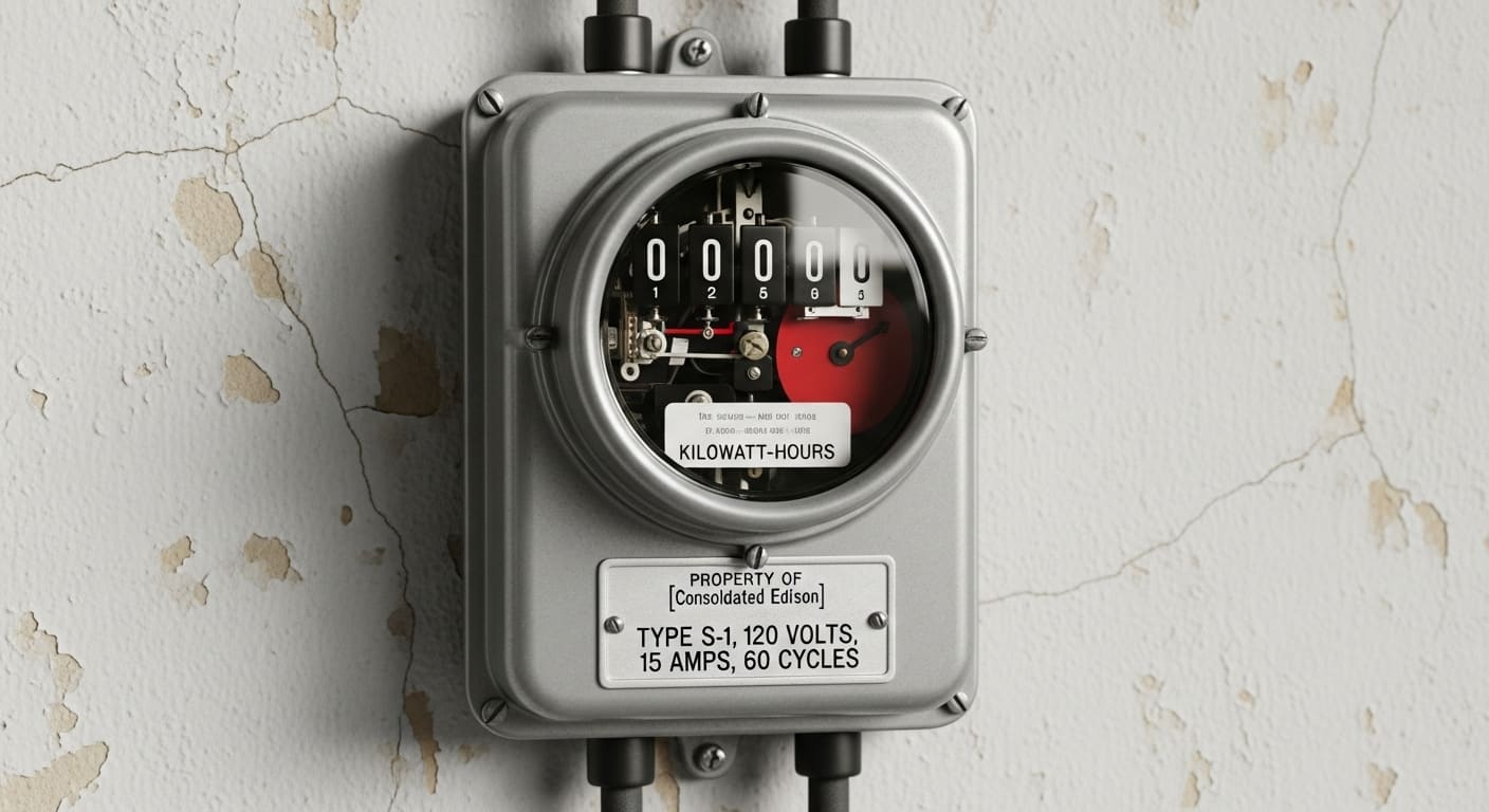 전력 사용량을 기록하는 전기 계량기 모습