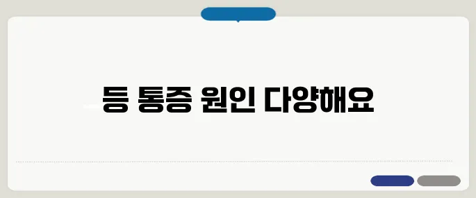 등이 아픈 이유 정리 근육통부터 내장 질환까지 다양