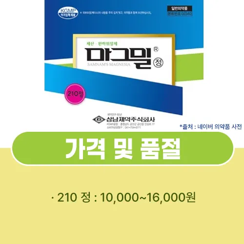 마그밀정 가격