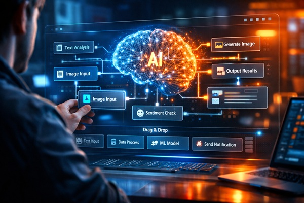 미래적인 AI 개발 공간