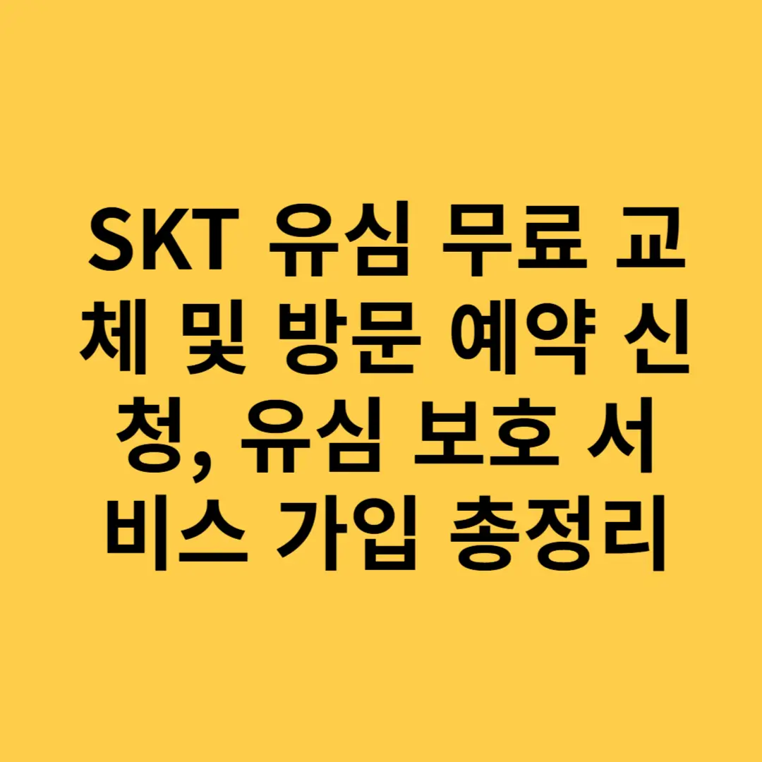 SKT 유심 무료 교체 및 방문 예약 신청, 유심 보호 서비스 가입